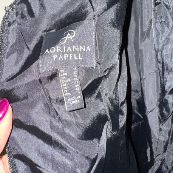 (NWT) Adrianna Papell Black Sleeveless Tea-Length Fit & Flare Dress – Size 12 - Picture 6 of 9